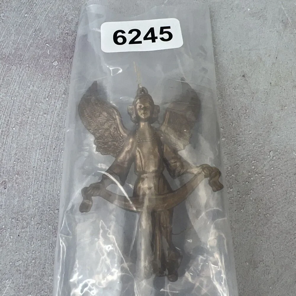 Vintage Gold Tone Cherub Angel Christmas Ornaments 3.5”‎